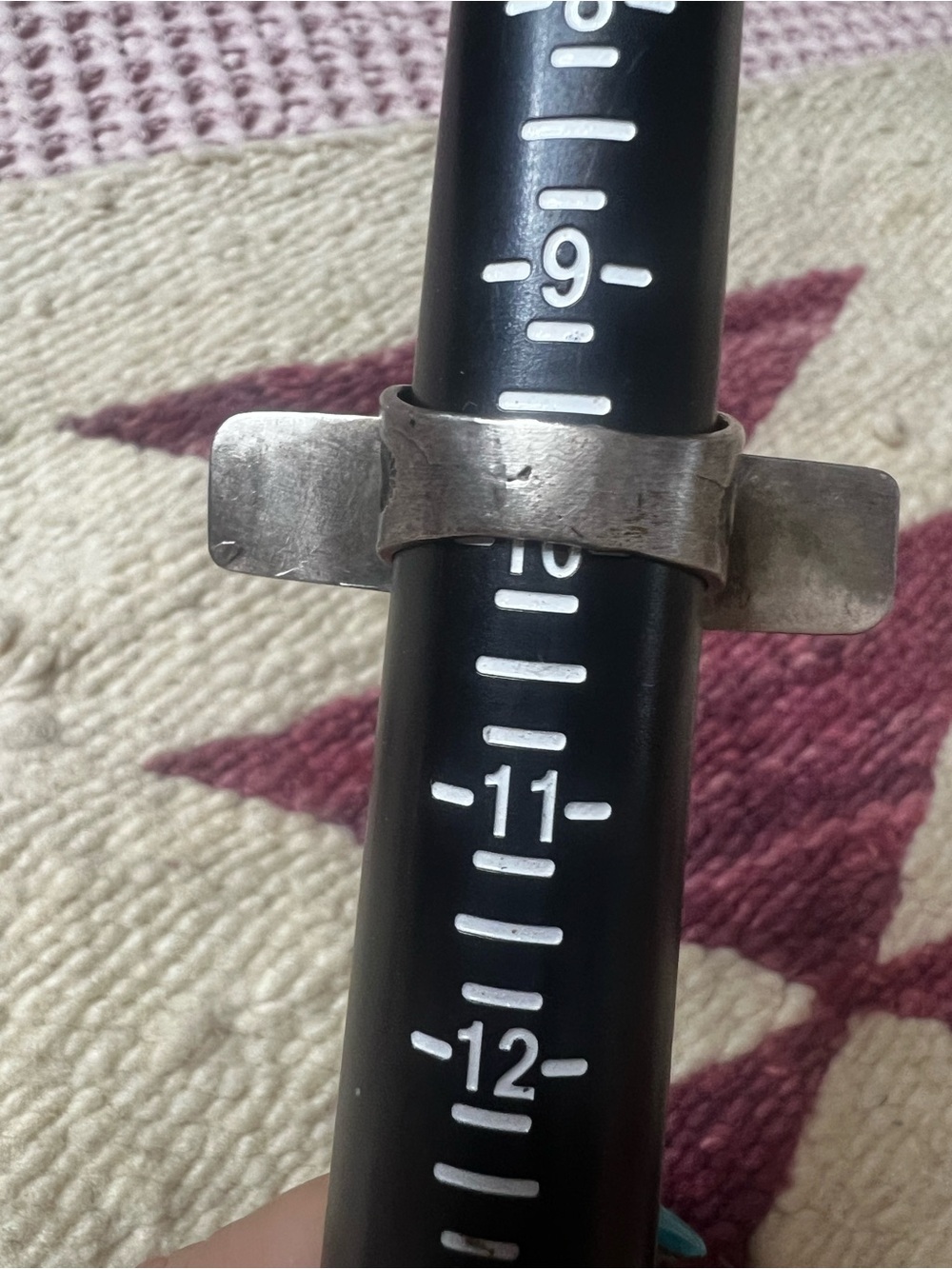 Sandra Nez Navajo Kingman Turquoise Sterling Silver Cross Ring Size 10 - Picture 13 of 15